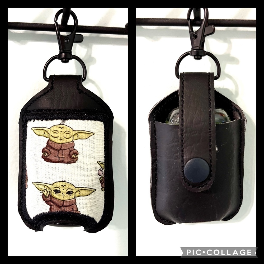 Baby Yoda Hand Sanitizer Holder perfect for keys,purse,backpack,diaper bag etc